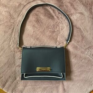 Zac Posen Black Shoulder Bag with Gold Hardware